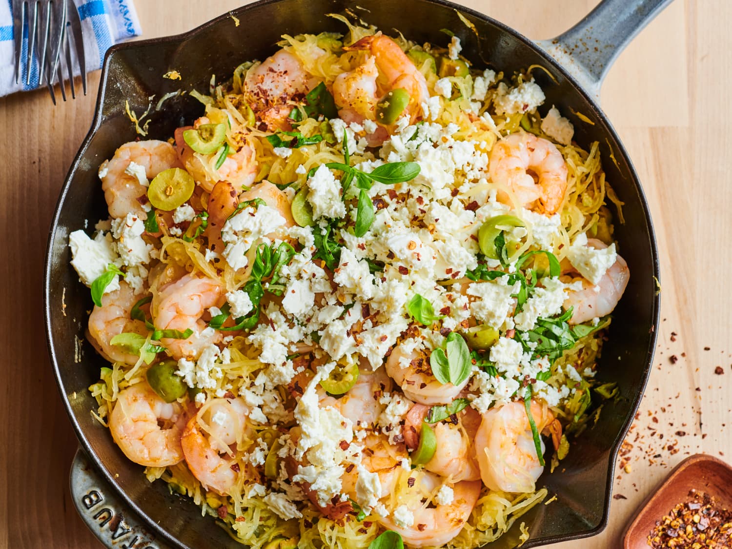 Shrimp and Feta Cheese Pasta