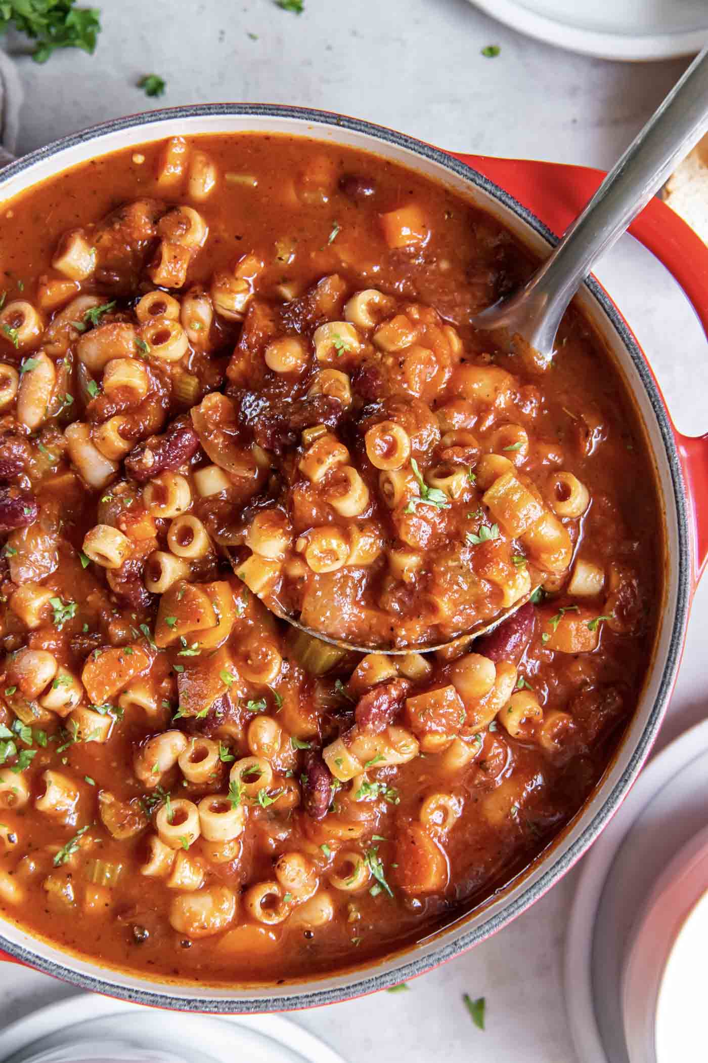 Pasta Fagioli Soup with Bacon