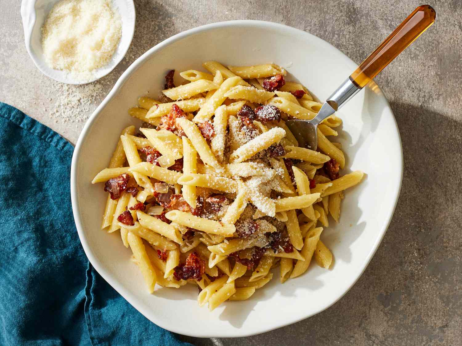 Bacon and Parmesan Penne Pasta