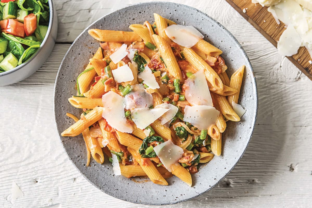 Bacon and Parmesan Penne Pasta